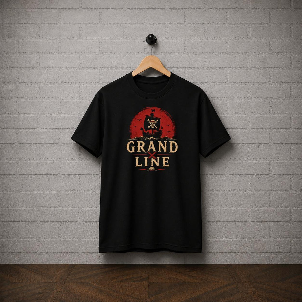 Grand Line T-Shirt, One Piece Shirt, Straw Hat Pirates Anime Tee, Pirate Ship Manga Graphic Shirt