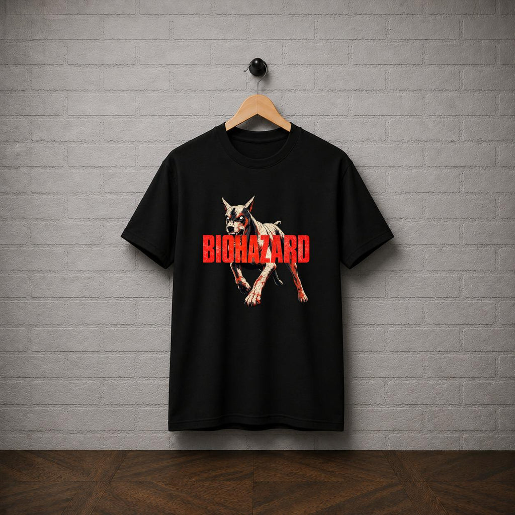 Biohazard Cerberus Dog Horror Graphic T-Shirt, Resident Evil Gamer Tee