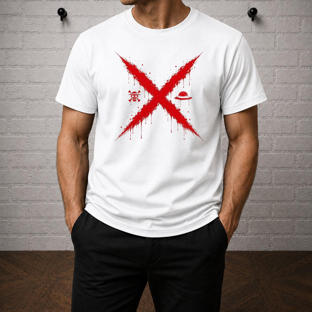 Luffy Scar T-Shirt, One Piece Anime Graphic Tee, Straw Hat Pirate Streetwear