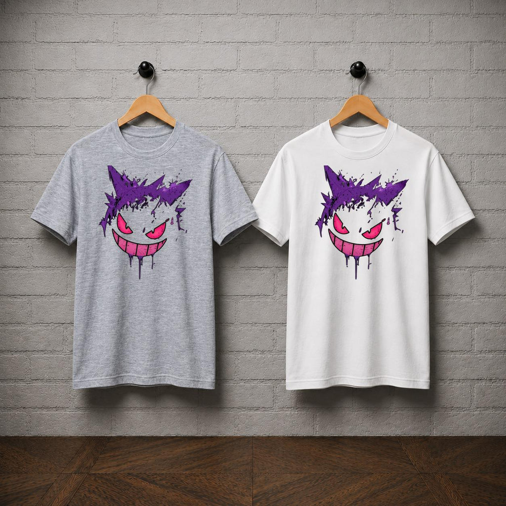 Gengar T-Shirt, Spooky Ghost Type Anime Graphic Tee, Gamer Streetwear