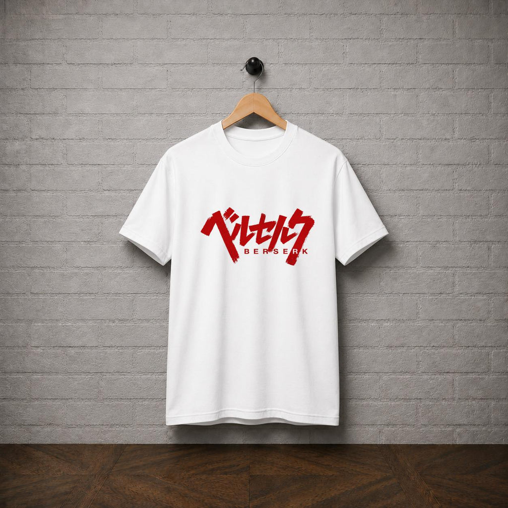 Berserk Logo T-Shirt, Guts Manga Shirt, Red Japanese Anime Tee, Dark Fantasy Graphic Shirt
