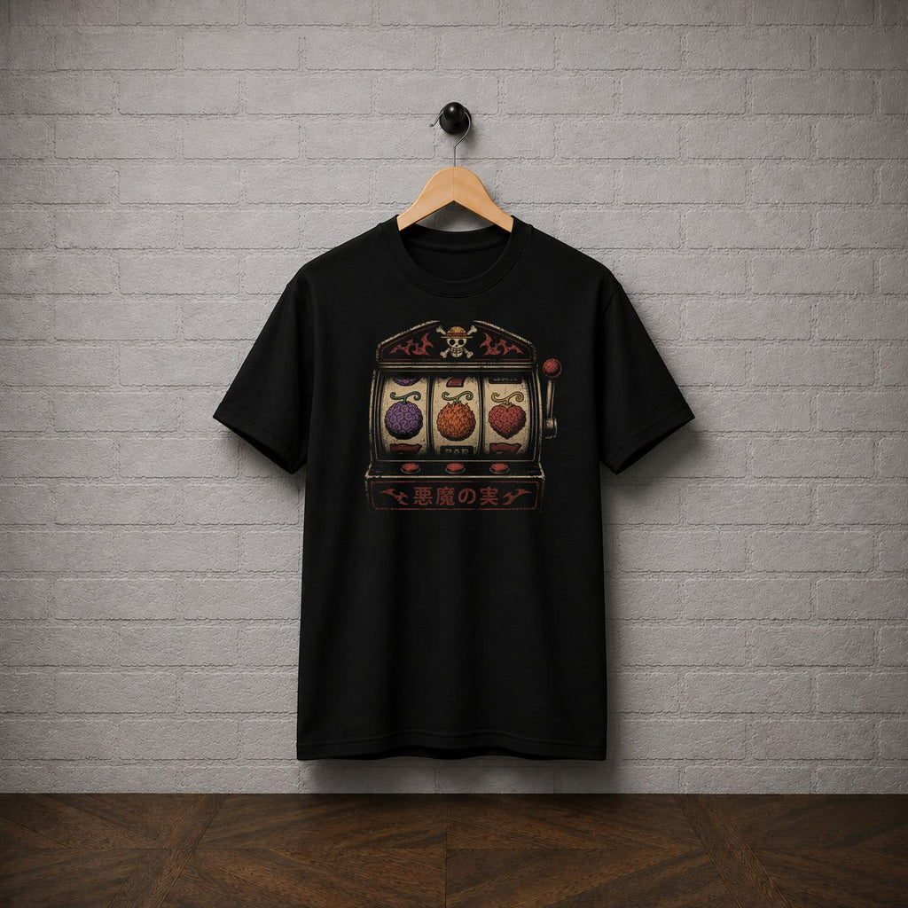 Devil Fruit Slot Machine T-Shirt, One Piece Shirt, Pirate Anime Casino Tee, Gum Gum Fruit Manga Graphic Shirt