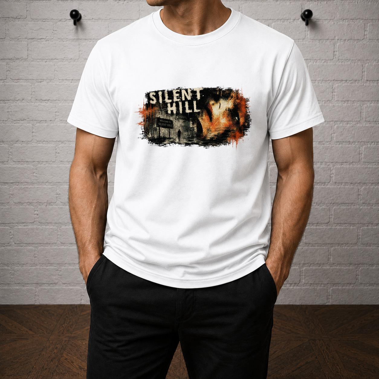 Silent Hill Horror T-Shirt, Pyramid Head Retro Gamer Tee