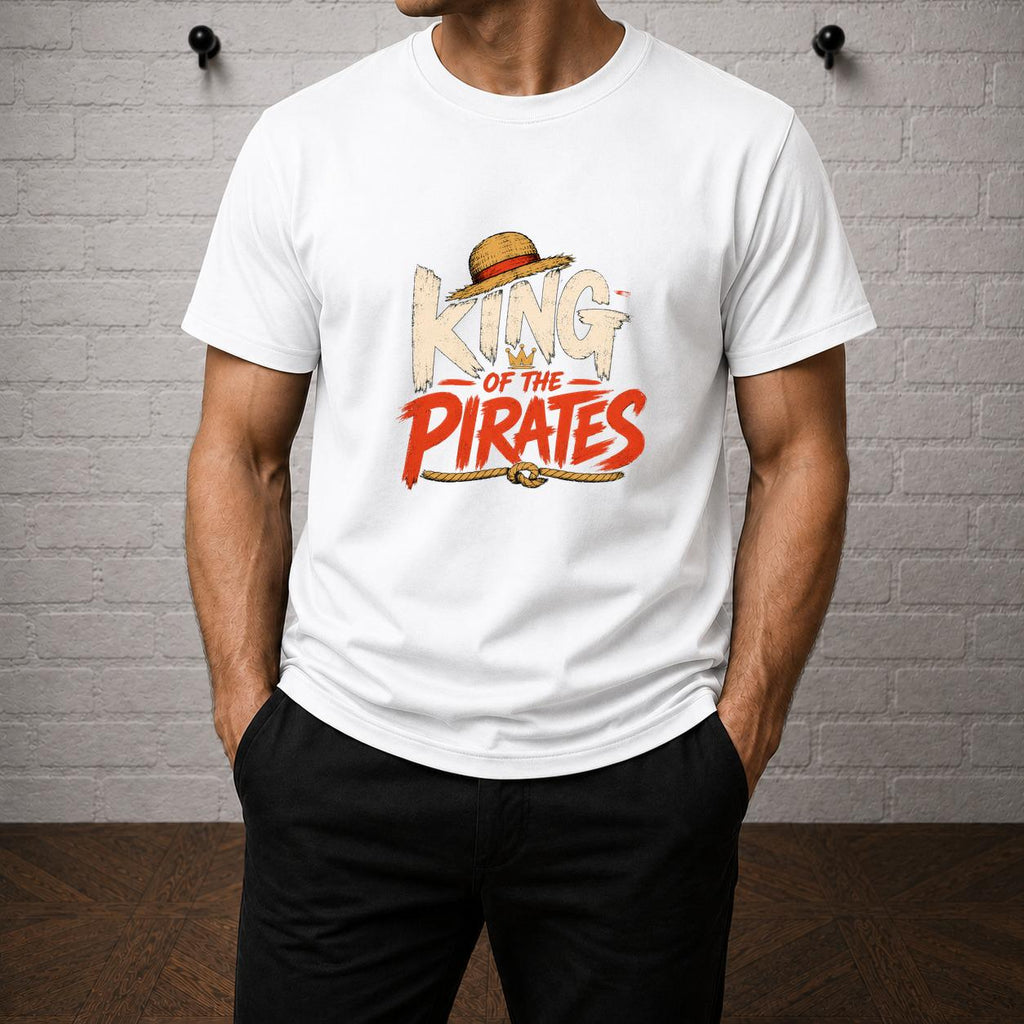 One Piece King of Pirates T-Shirt, Luffy Straw Hat Anime Graphic Tee