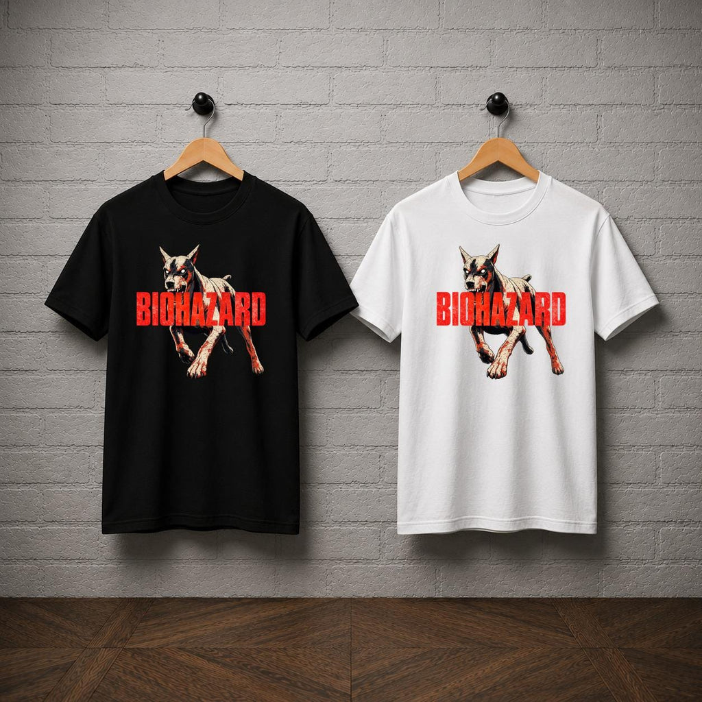 Biohazard Cerberus Dog Horror Graphic T-Shirt, Resident Evil Gamer Tee