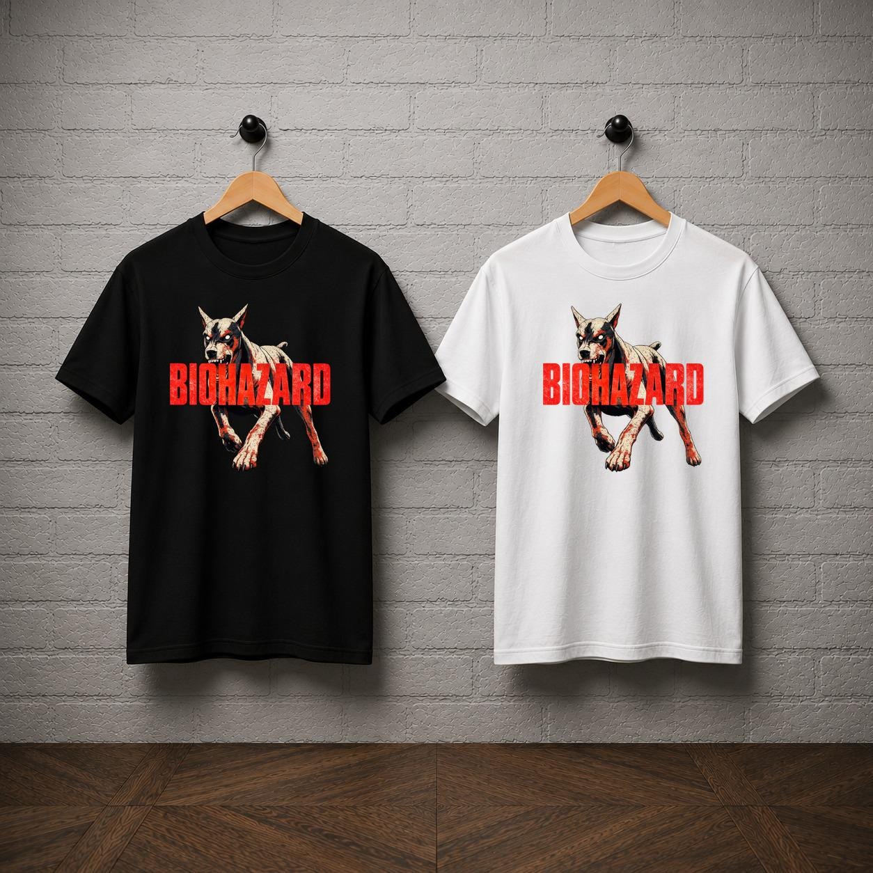 Biohazard Cerberus Dog Horror Graphic T-Shirt, Resident Evil Gamer Tee