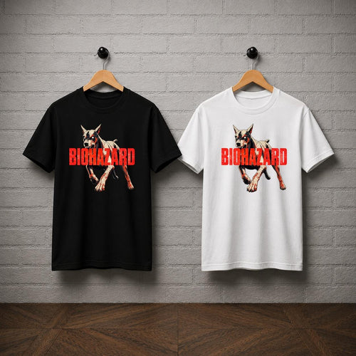 Biohazard Cerberus Dog Horror Graphic T-Shirt, Resident Evil Gamer Tee