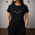Ditto Inspired Minimalist T-Shirt, Purple Smile Graphic Tee, Anime Gamer Apparel