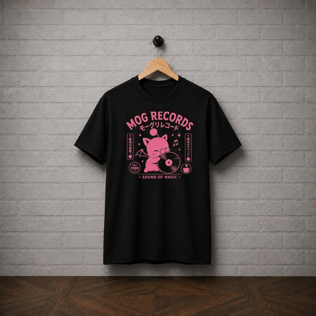 Mog Records T-Shirt, Moogle Final Fantasy Retro JRPG Music Tee