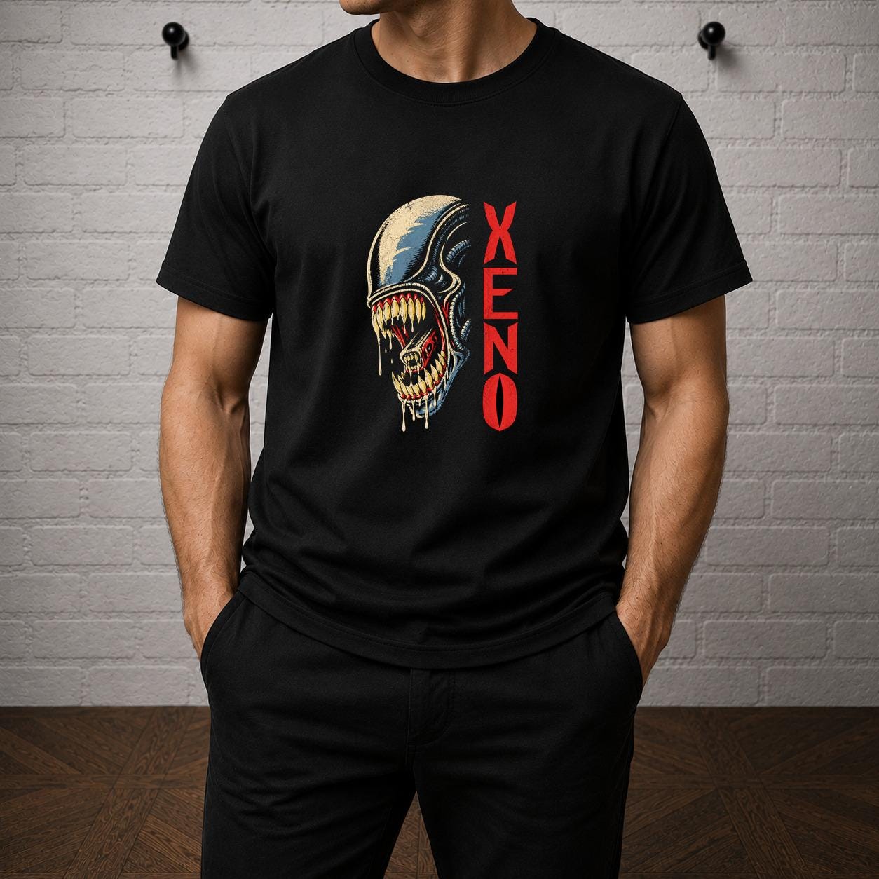 Xenomorph T-Shirt, Alien Horror Movie Shirt, Sci Fi Monster Graphic Tee, Retro Space Horror