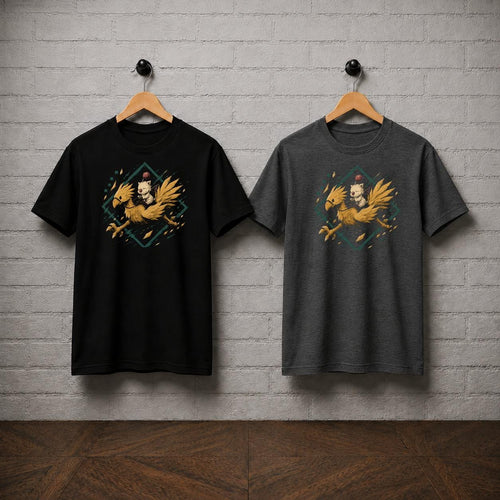 Chocobo Moogle T-Shirt, Final Fantasy Shirt, Choco Mog Summon JRPG Graphic Tee, Retro PlayStation