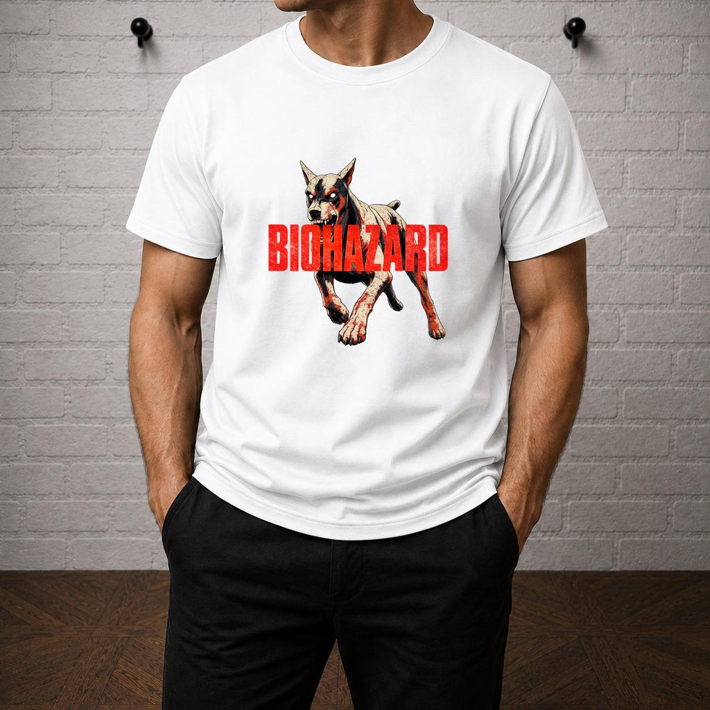 Biohazard Cerberus Dog Horror Graphic T-Shirt, Resident Evil Gamer Tee