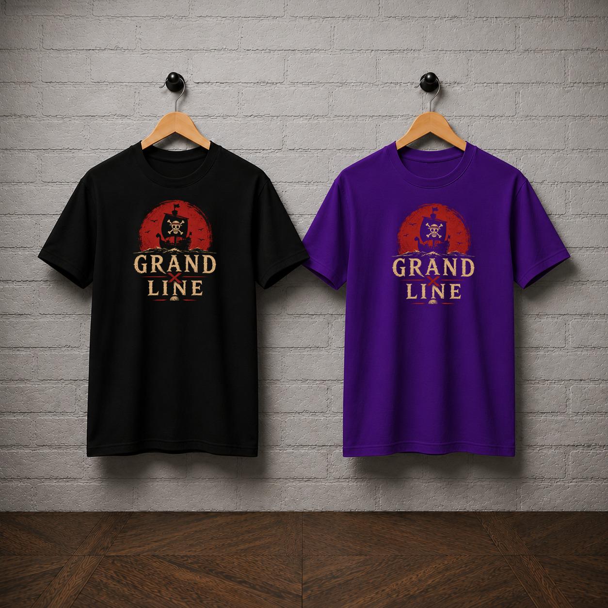 Grand Line T-Shirt, One Piece Shirt, Straw Hat Pirates Anime Tee, Pirate Ship Manga Graphic Shirt