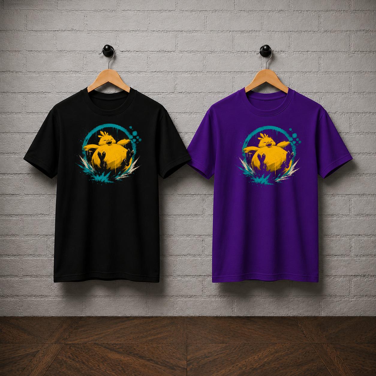 Fat Chocobo T-Shirt, Final Fantasy Shirt, Cute Chocobo JRPG Graphic Tee, Retro PlayStation