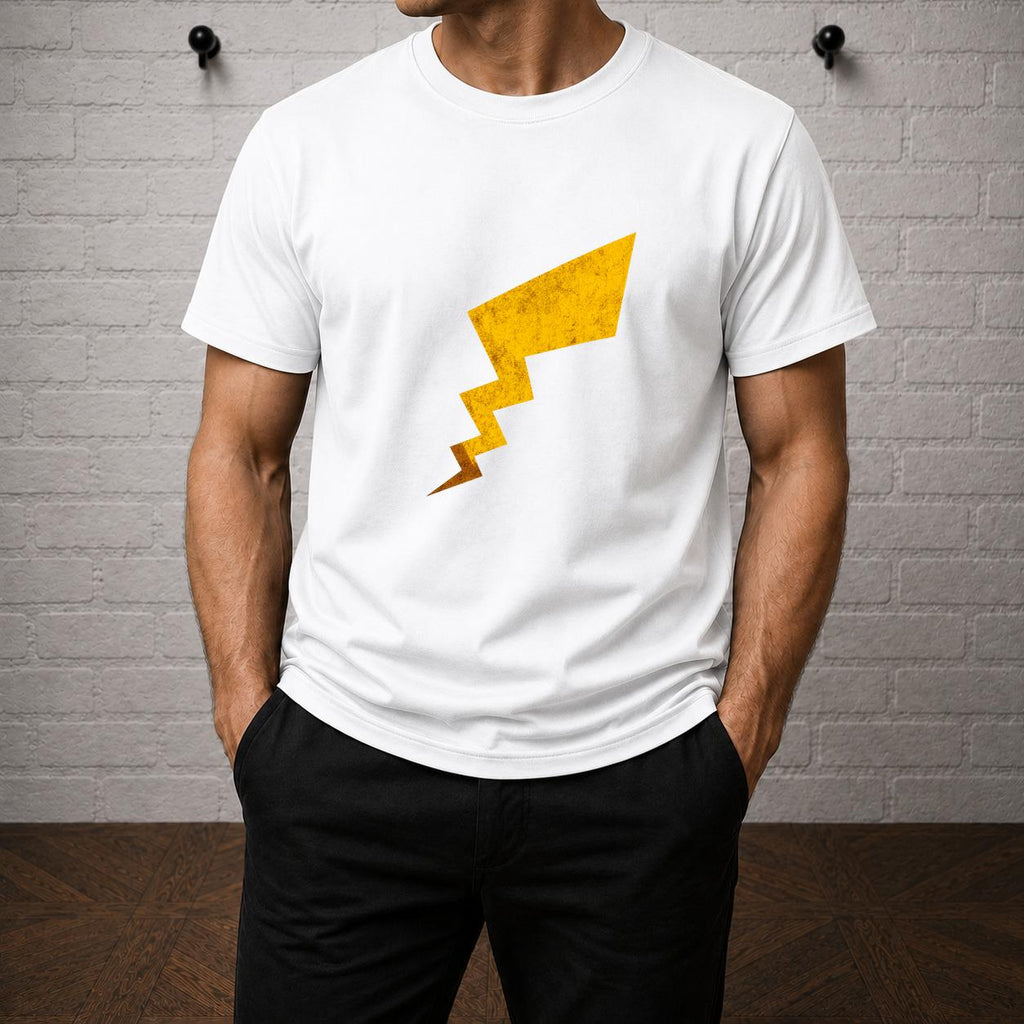 Pika Tail T-Shirt, Minimalist Electric Mouse Anime Tee, Gamer Streetwear