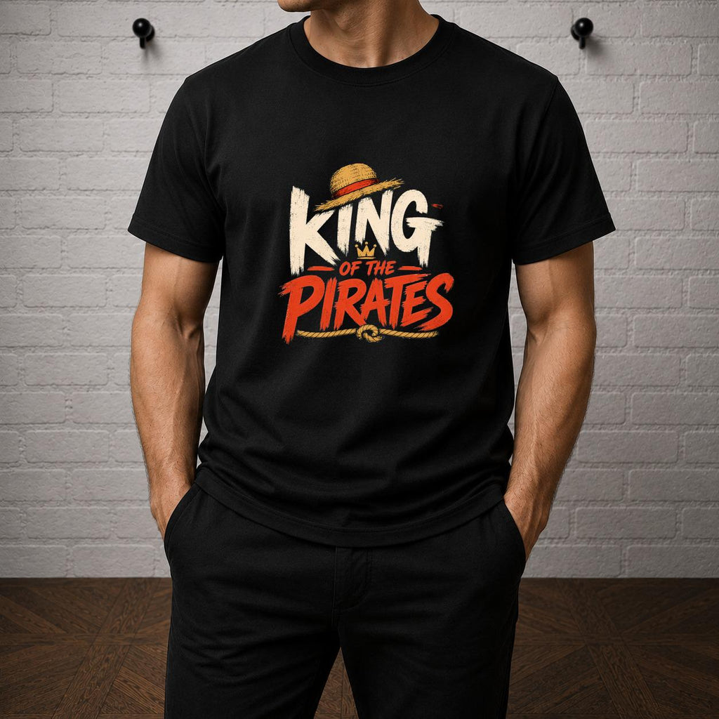 One Piece King of Pirates T-Shirt, Luffy Straw Hat Anime Graphic Tee