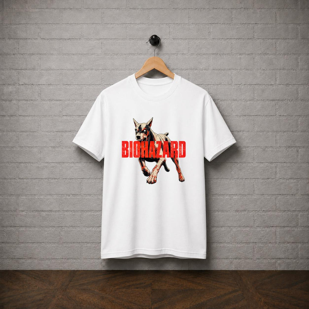 Biohazard Cerberus Dog Horror Graphic T-Shirt, Resident Evil Gamer Tee