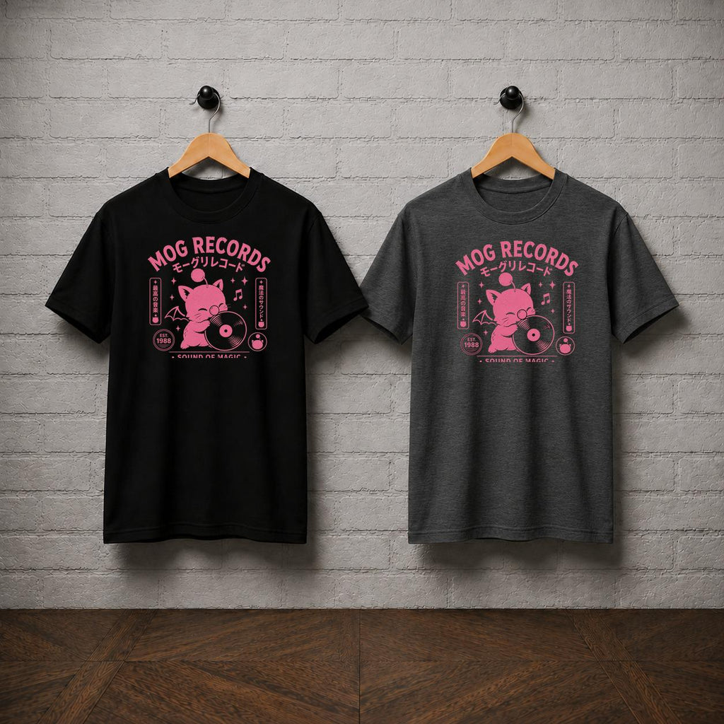 Mog Records T-Shirt, Moogle Final Fantasy Retro JRPG Music Tee