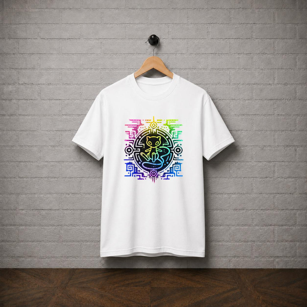 Mew Inspired Neon Anime Graphic T-Shirt