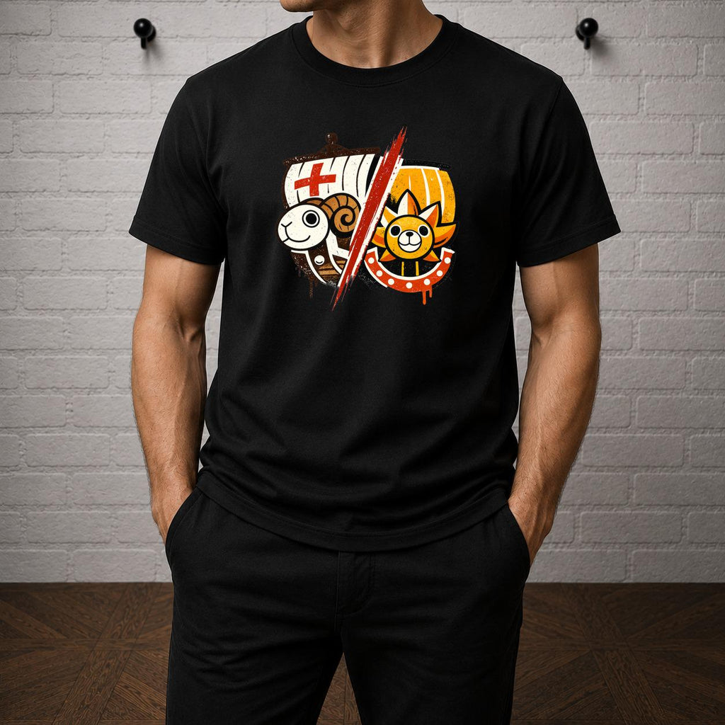 One Piece Ship T-Shirt, Going Merry Thousand Sunny Anime Tee
