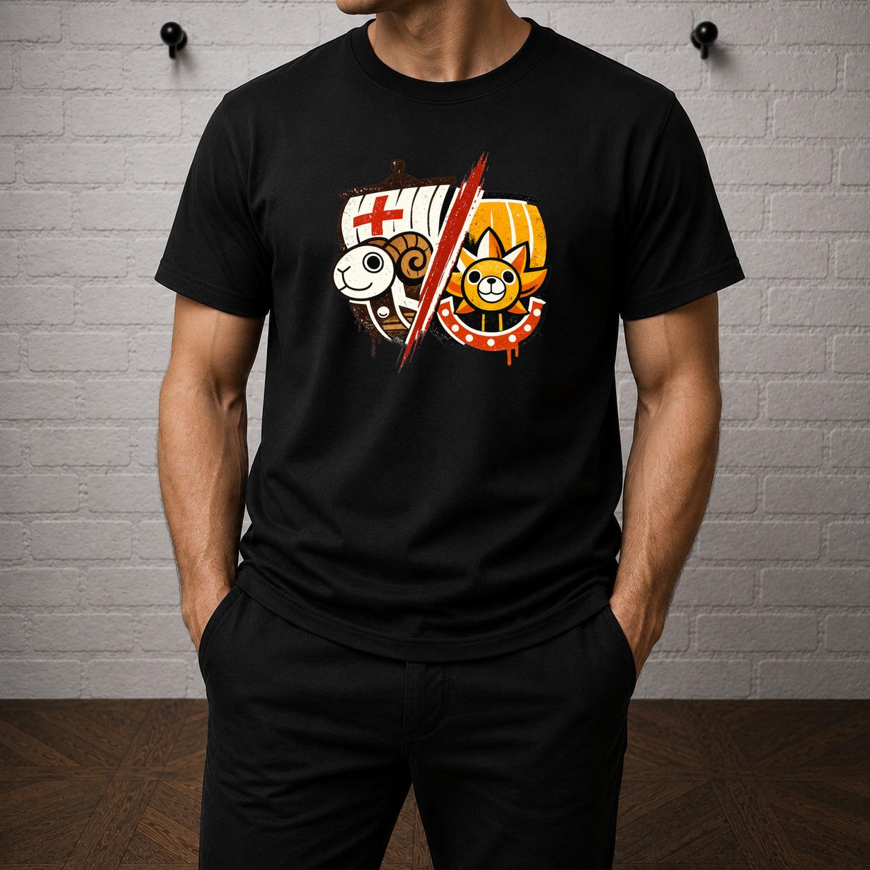 One Piece Ship T-Shirt, Going Merry Thousand Sunny Anime Tee
