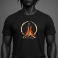 Dark Souls Bonfire T-Shirt, Soulslike Sword Fire Shirt, Rest At Bonfire Graphic Tee
