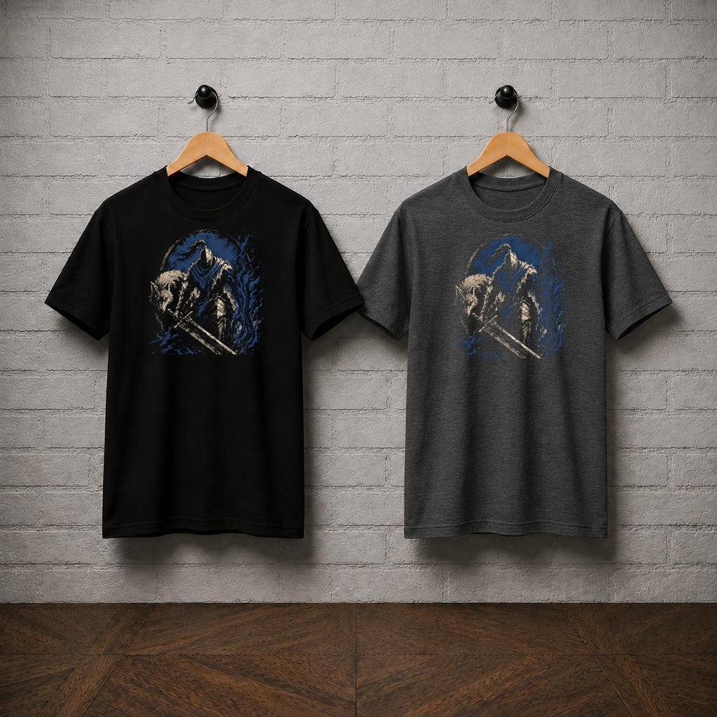Artorias Sif T-Shirt, Dark Souls Shirt, Knight and Wolf Graphic Tee, Soulslike Dark Fantasy Gamer Gift