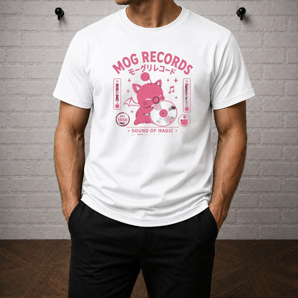 Mog Records T-Shirt, Moogle Final Fantasy Retro JRPG Music Tee