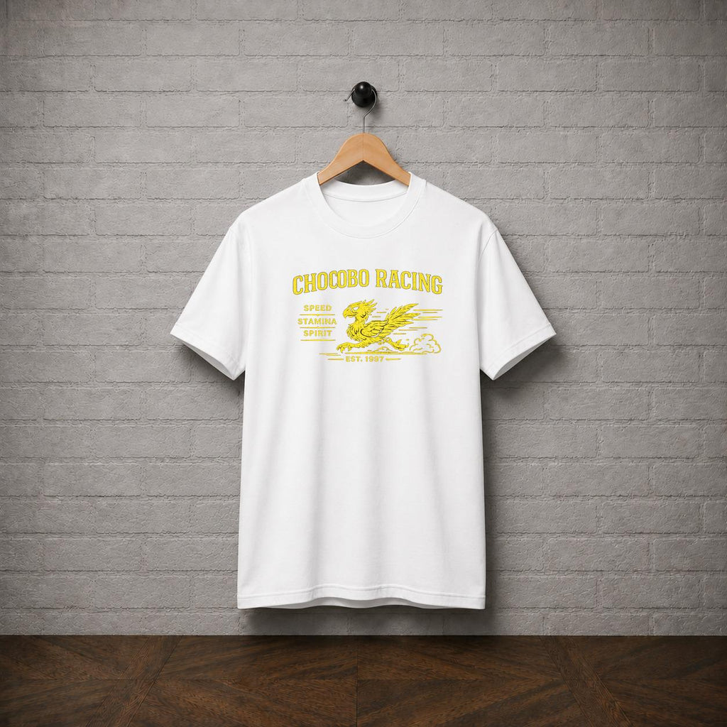 Chocobo Racing T-Shirt, Final Fantasy Inspired Retro Gaming Tee