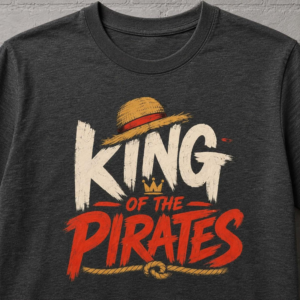 One Piece King of Pirates T-Shirt, Luffy Straw Hat Anime Graphic Tee