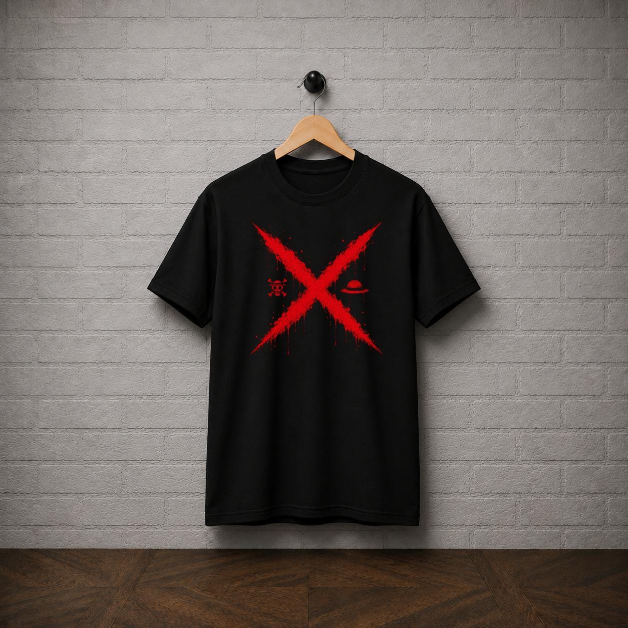 Luffy Scar T-Shirt, One Piece Anime Graphic Tee, Straw Hat Pirate Streetwear