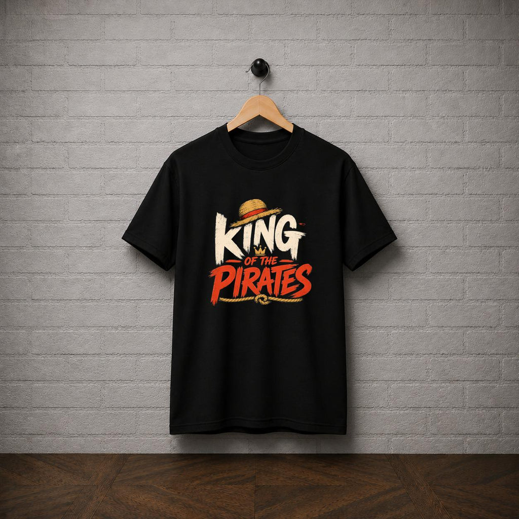 One Piece King of Pirates T-Shirt, Luffy Straw Hat Anime Graphic Tee