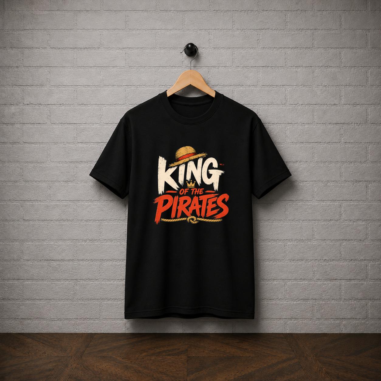 One Piece King of Pirates T-Shirt, Luffy Straw Hat Anime Graphic Tee