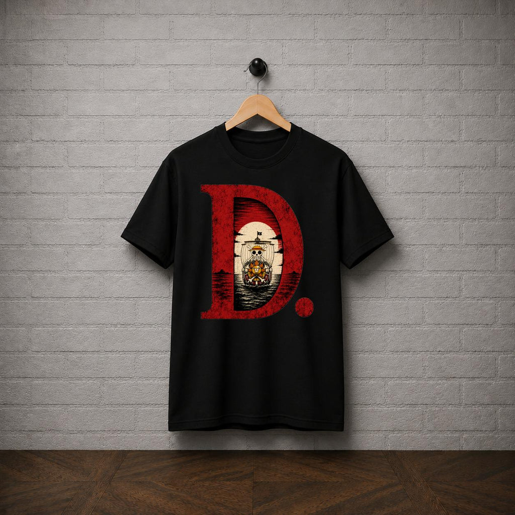 One Piece Anime T-Shirt, Will of D Pirate Ship Graphic Tee