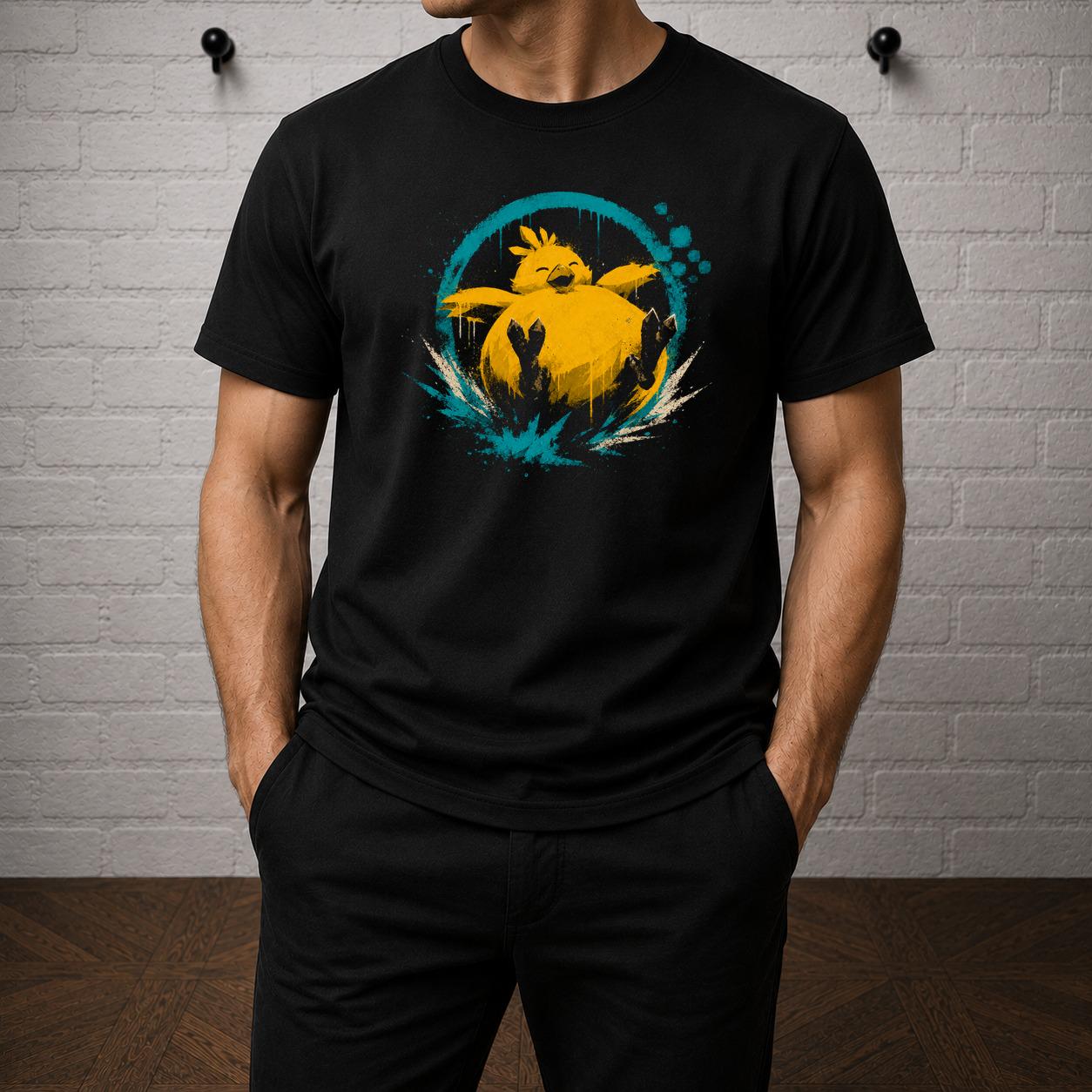 Fat Chocobo T-Shirt, Final Fantasy Shirt, Cute Chocobo JRPG Graphic Tee, Retro PlayStation