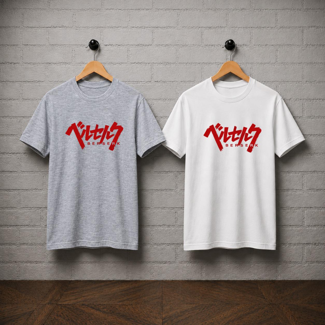 Berserk Logo T-Shirt, Guts Manga Shirt, Red Japanese Anime Tee, Dark Fantasy Graphic Shirt