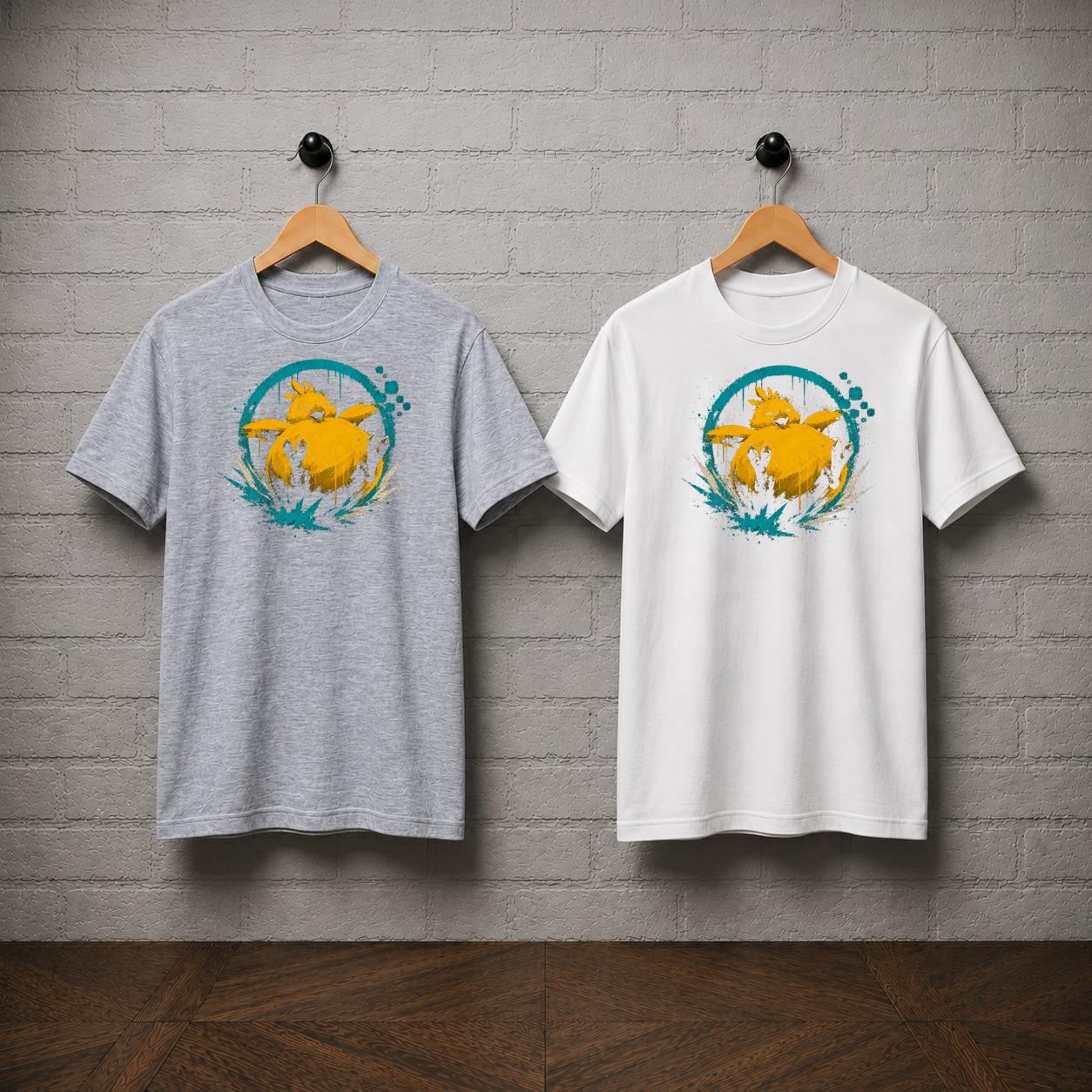 Fat Chocobo T-Shirt, Final Fantasy Shirt, Cute Chocobo JRPG Graphic Tee, Retro PlayStation