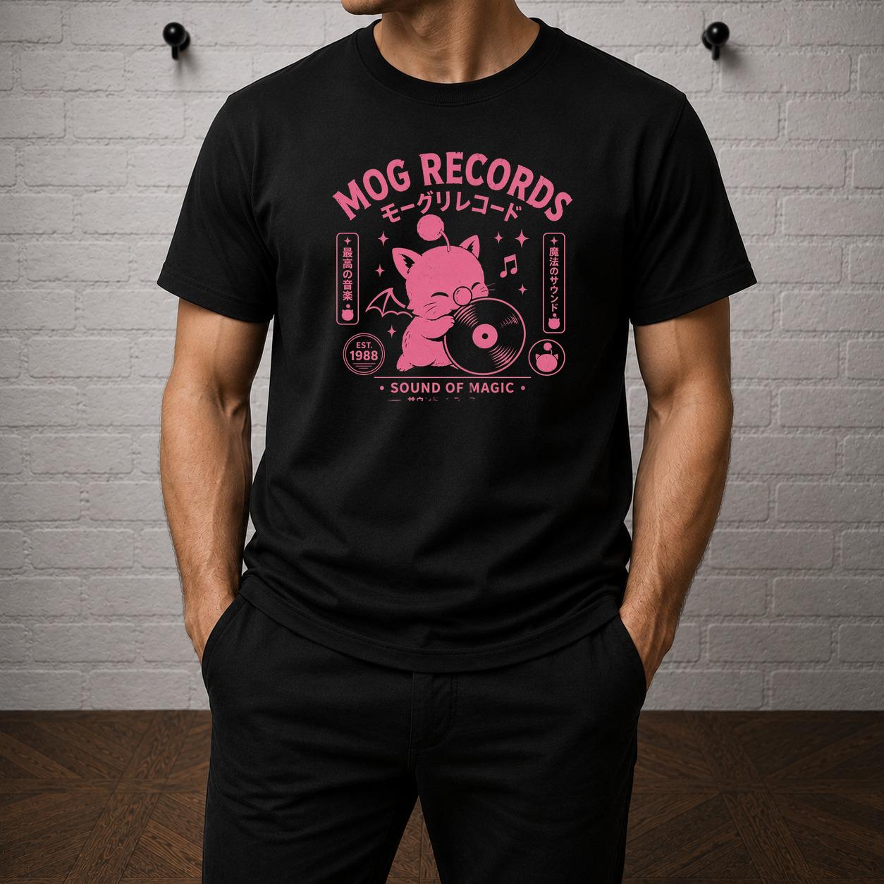 Mog Records T-Shirt, Moogle Final Fantasy Retro JRPG Music Tee