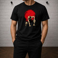 Luffy Pose T-Shirt, One Piece Straw Hat Anime Graphic Tee, Red Sun Manga Style