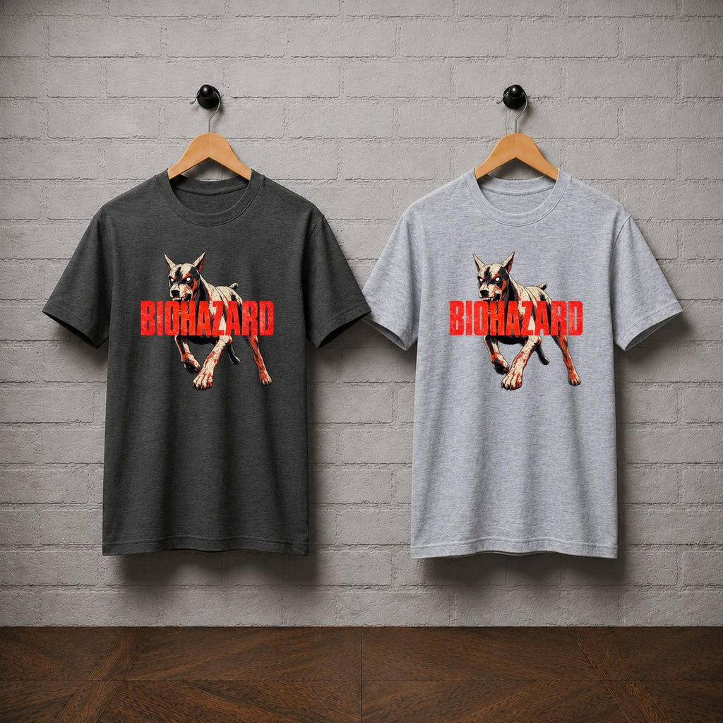 Biohazard Cerberus Dog Horror Graphic T-Shirt, Resident Evil Gamer Tee