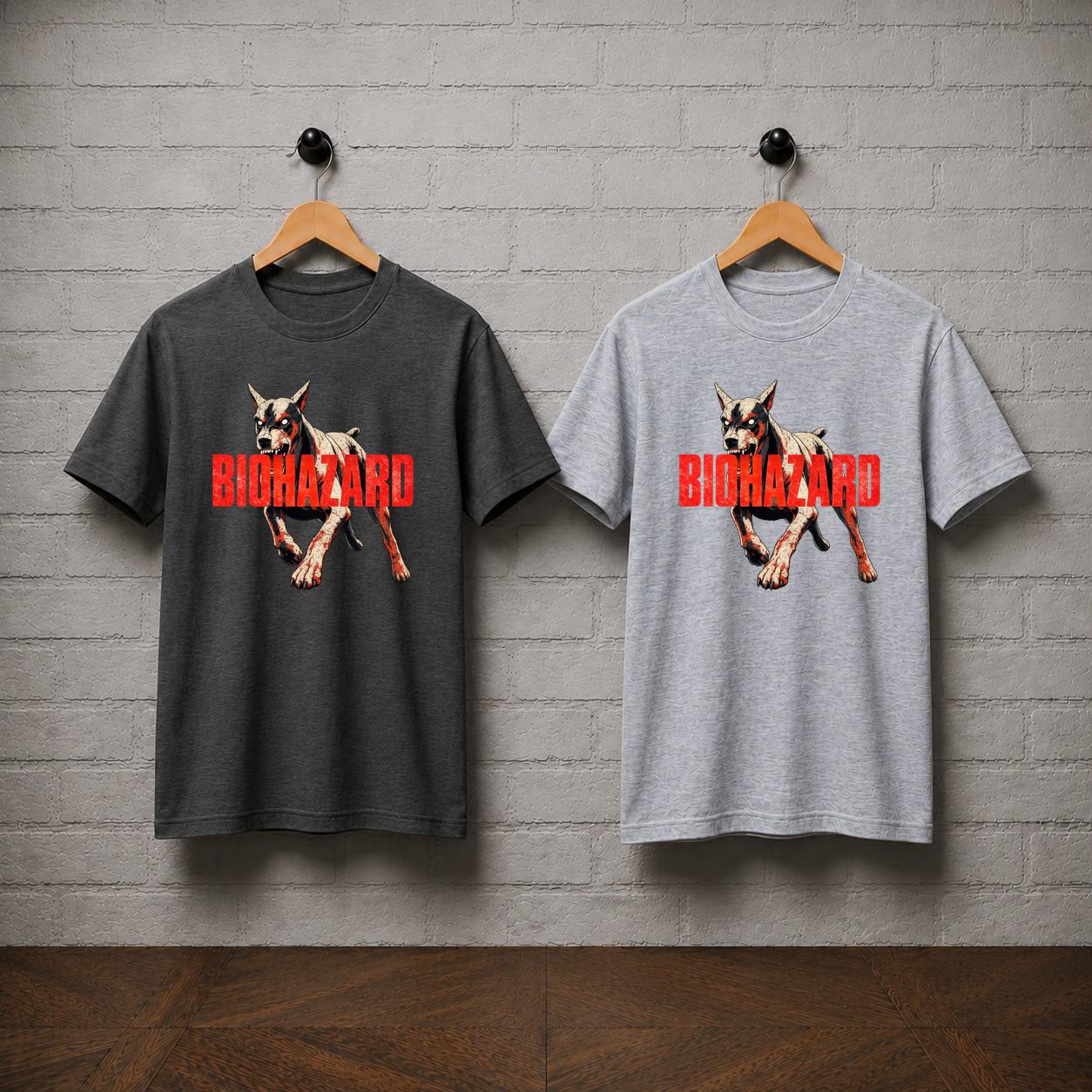 Biohazard Cerberus Dog Horror Graphic T-Shirt, Resident Evil Gamer Tee