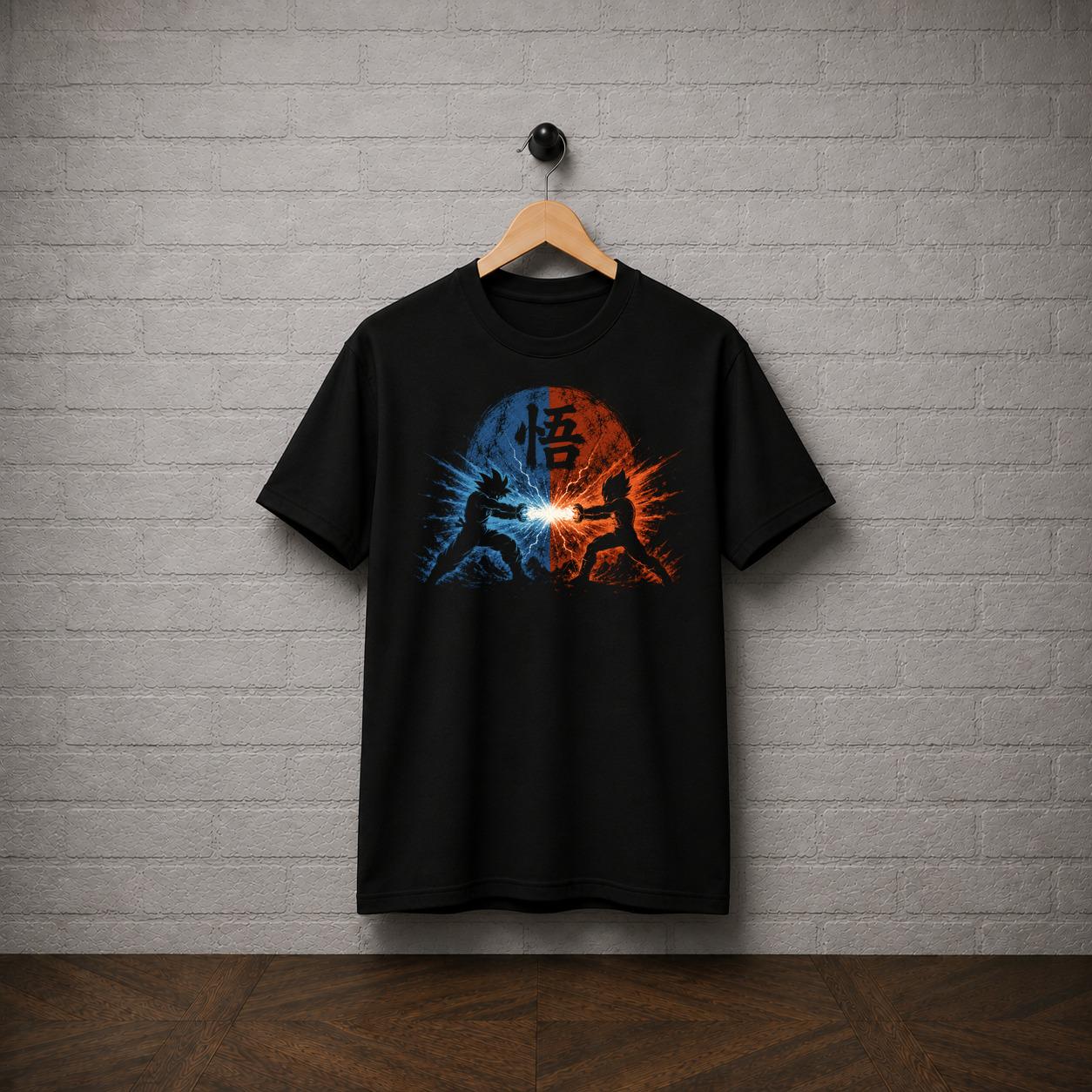 Goku vs Vegeta T-Shirt, Dragon Ball Z Shirt, Saiyan Beam Clash Anime Tee, DBZ Battle Manga Graphic Shirt