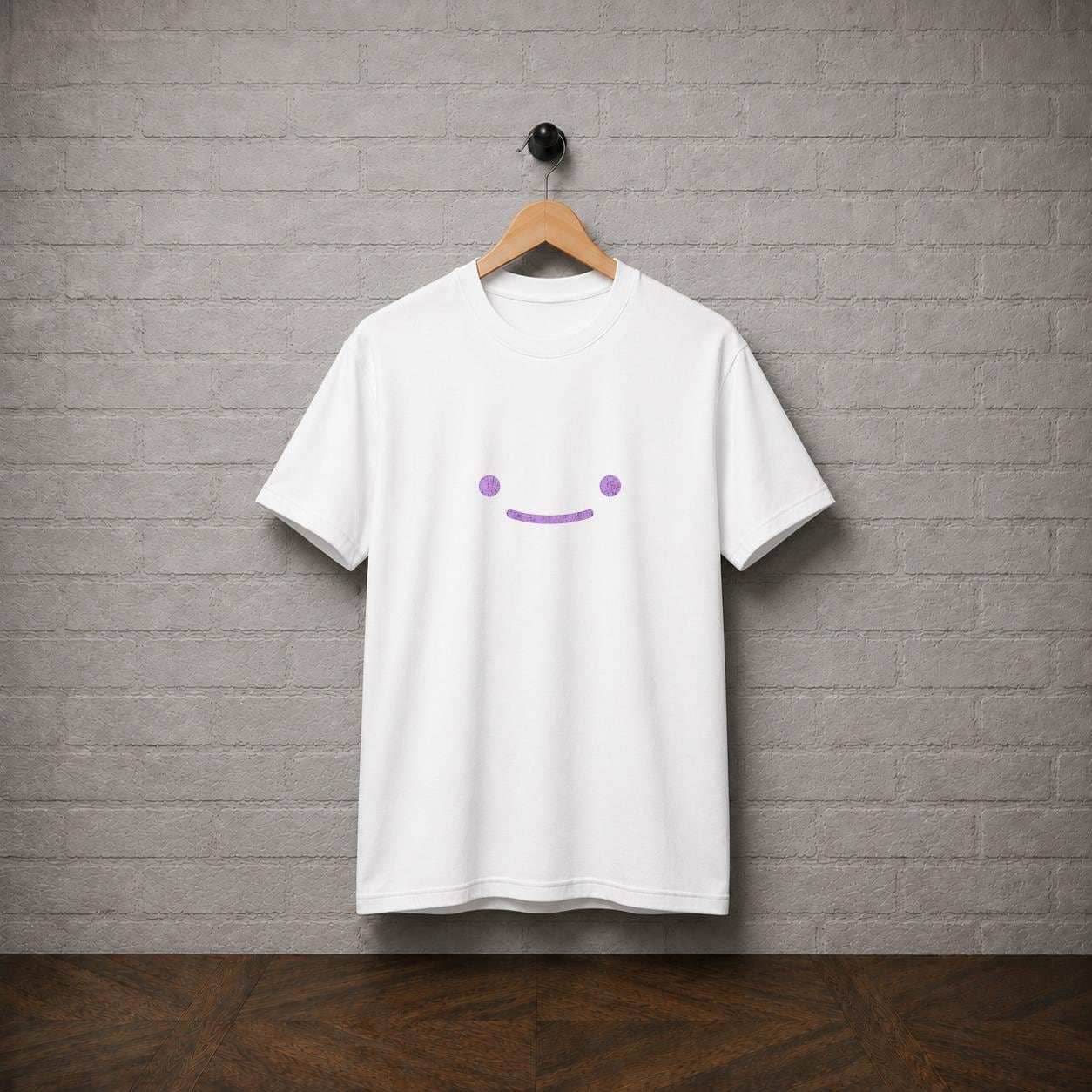 Ditto Inspired Minimalist T-Shirt, Purple Smile Graphic Tee, Anime Gamer Apparel