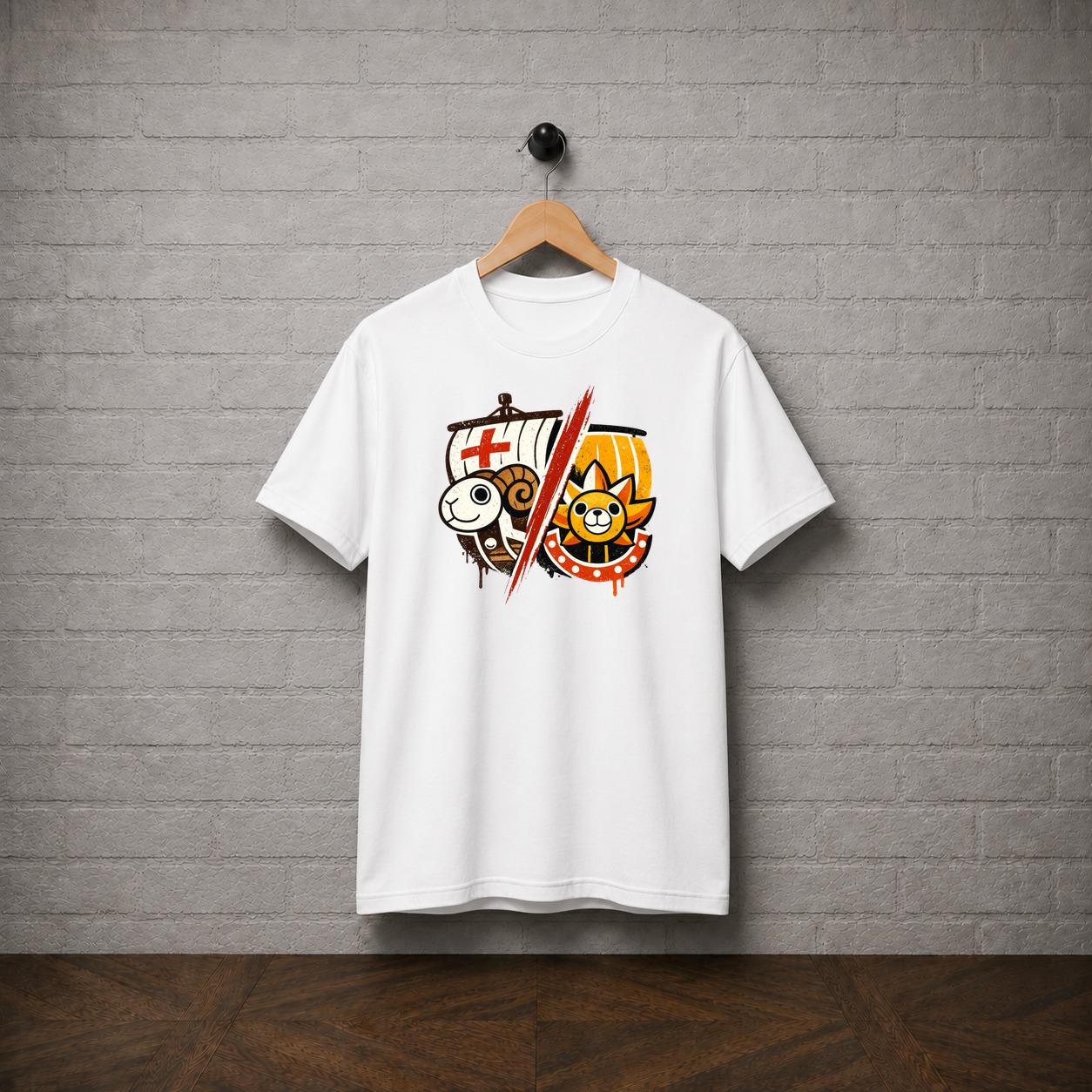One Piece Ship T-Shirt, Going Merry Thousand Sunny Anime Tee