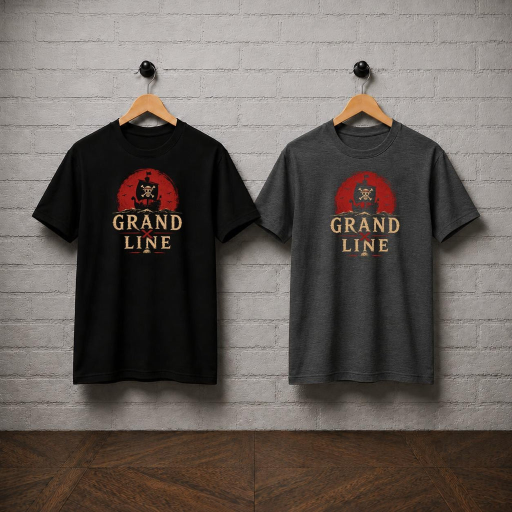 Grand Line T-Shirt, One Piece Shirt, Straw Hat Pirates Anime Tee, Pirate Ship Manga Graphic Shirt