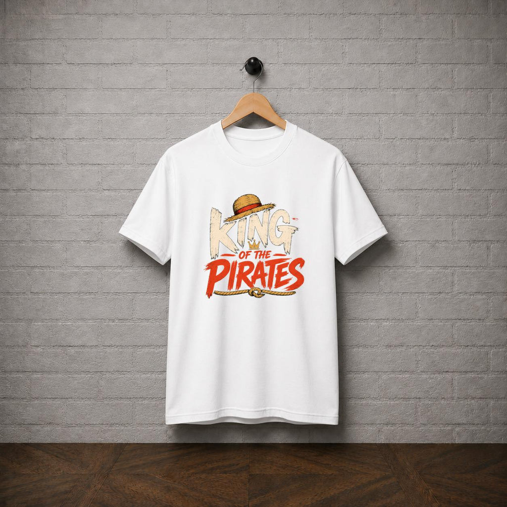 One Piece King of Pirates T-Shirt, Luffy Straw Hat Anime Graphic Tee