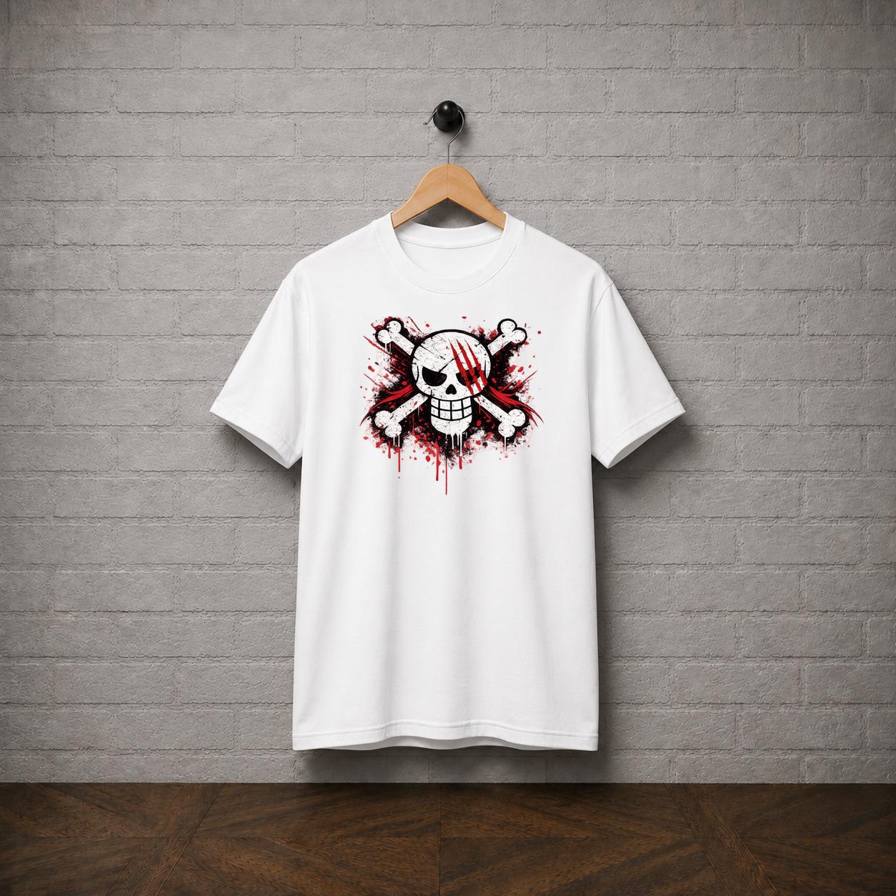 Red Hair Pirates T-Shirt, One Piece Anime Graphic Tee, Skull Manga Shirt