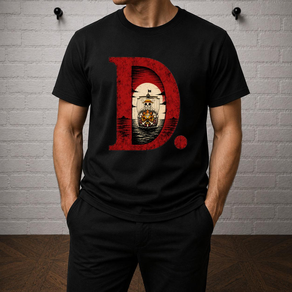 One Piece Anime T-Shirt, Will of D Pirate Ship Graphic Tee