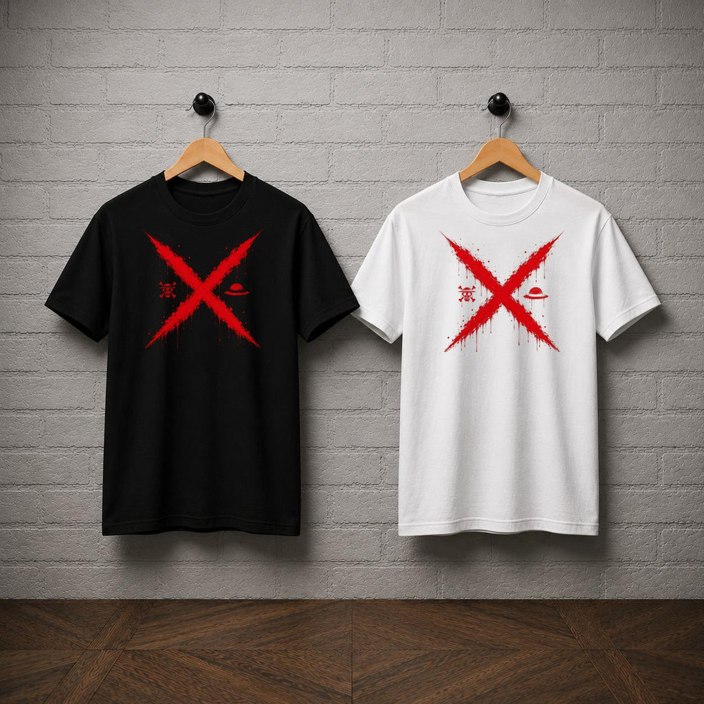 Luffy Scar T-Shirt, One Piece Anime Graphic Tee, Straw Hat Pirate Streetwear