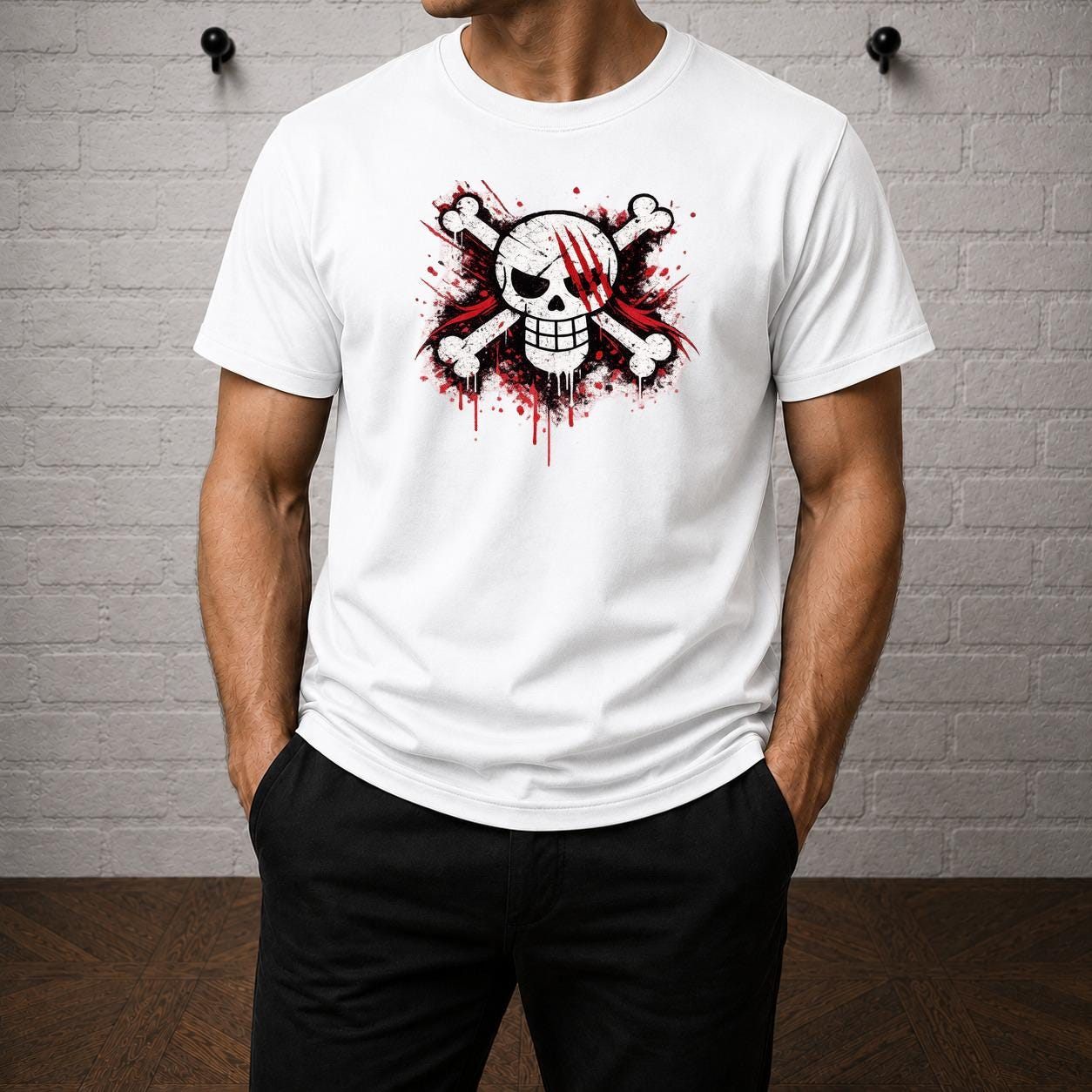 Red Hair Pirates T-Shirt, One Piece Anime Graphic Tee, Skull Manga Shirt